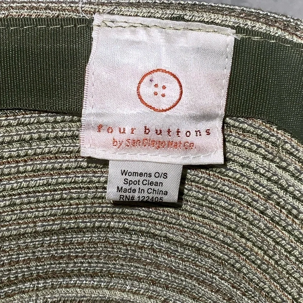 The San Diego Hat Company Four Buttons Light Olive Fedora Hat Women’s OS NWT